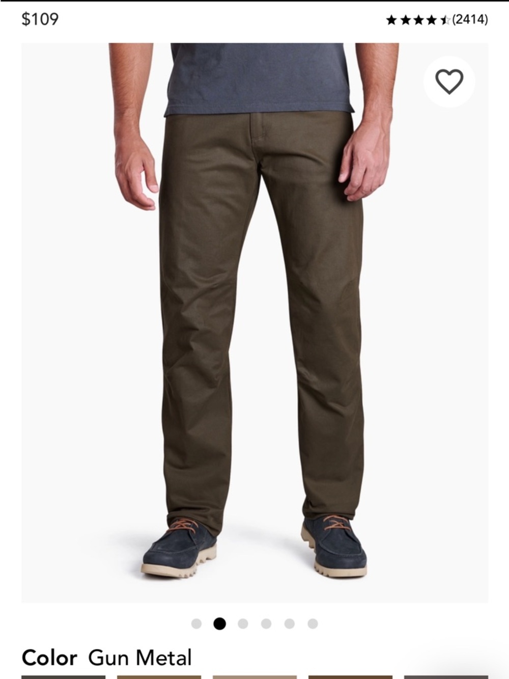 Kuhl Men’s Chinos - Gun Metal Green
